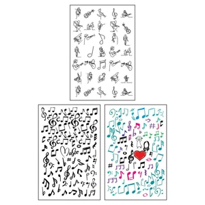 استیکر طراحی ناخن طرح نت موسیقی کد  Music N301 بسته 3 عددی