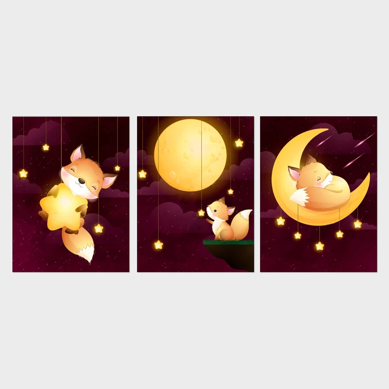 تابلو شاسی کودک آرت سون مدل ماه و ستاره S2SHK010 مجموعه 3 عددی