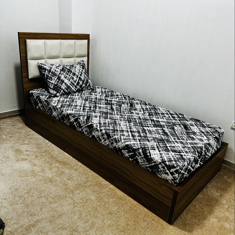 سرویس ملحفه ناتوسا مدل ماکارنا کد 90 یک نفره دو تکه