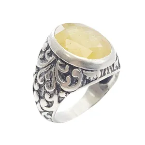 انگشتر نقره مردانه مدل یاقوت آفریقایی کد 5949667