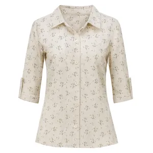 شومیز آستین سه ربع یقه برگردان زنانه کد 28264