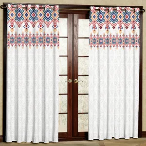 پرده مدل طرح دار هازان پانچی کد 1813 سایز 140x200 سانتی متر