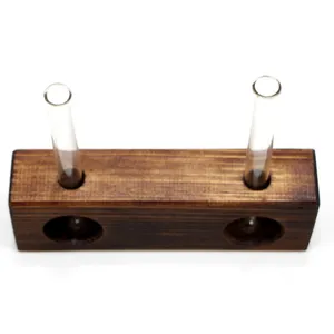 گلدان چوبی مدل شیشه دار کد GCH100