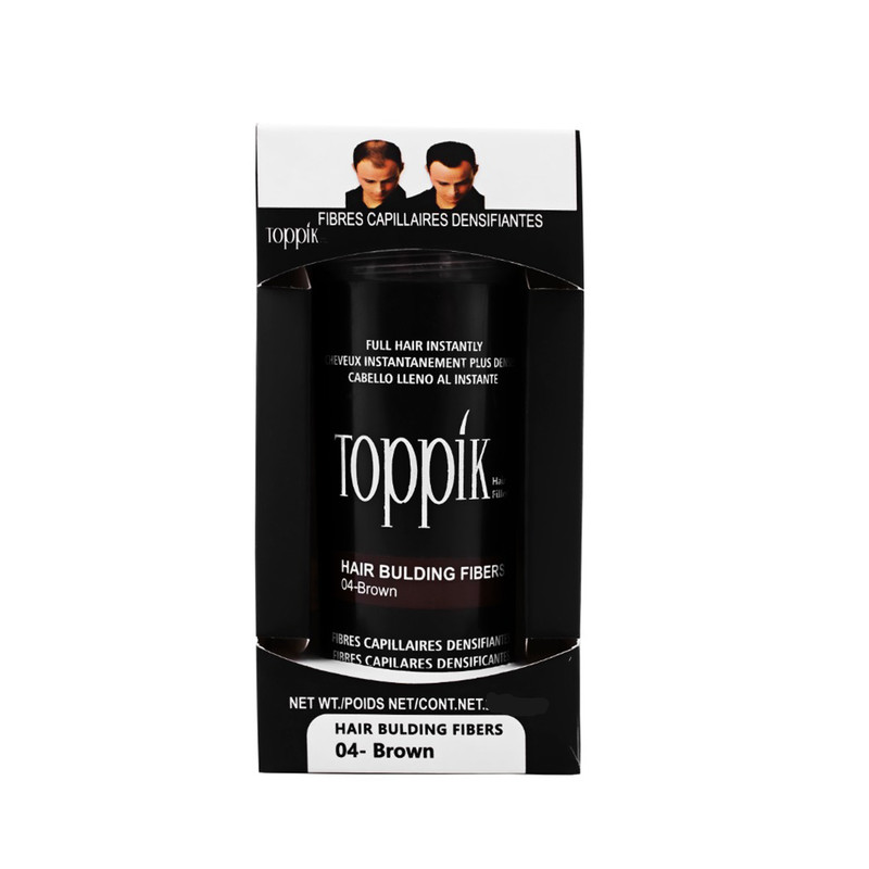 پودر پرپشت کننده مو تاپیک هیر فیلر کد 04 وزن 50 گرم رنگ قهوه ای