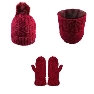 ست کلاه و شال گردن و دستکش بافتنی بچگانه اندلس مدل 65033