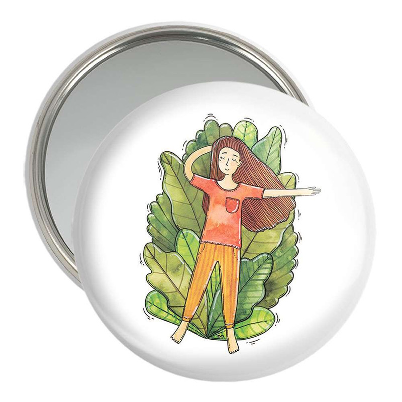 آینه جیبی خندالو مدل دختر  کد 5531