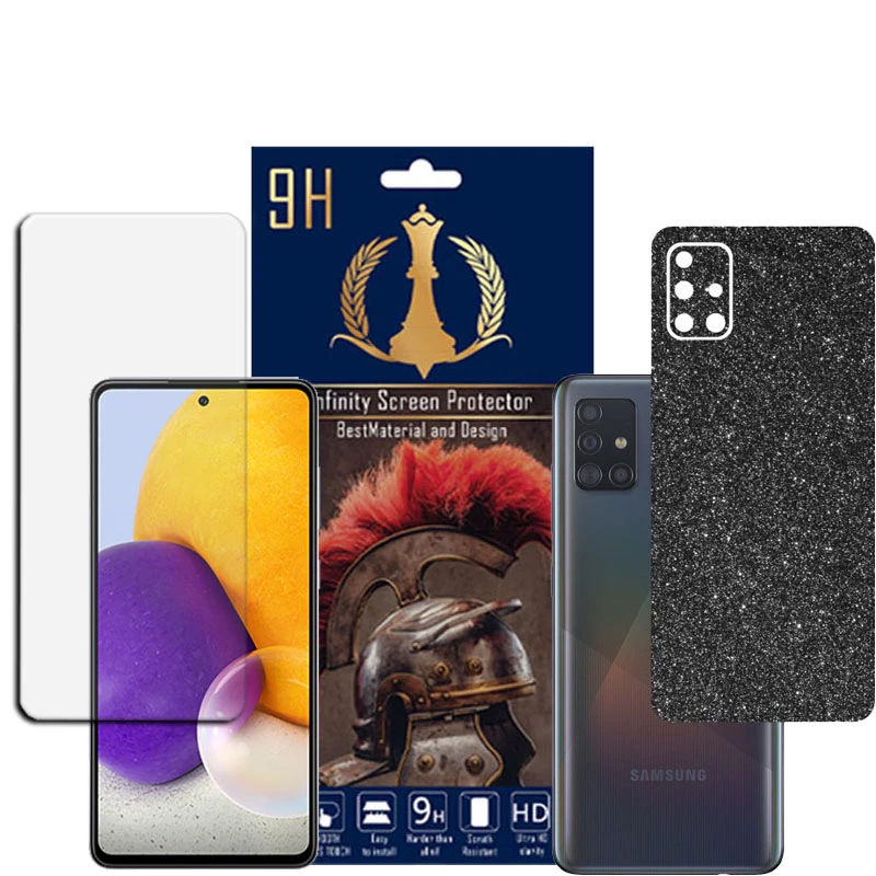 برچسب پوششی اینفینیتی مدل PRO MAX مناسب برای گوشی موبایل سامسونگ GALAXY A71 به همراه محافظ صفحه نمایش