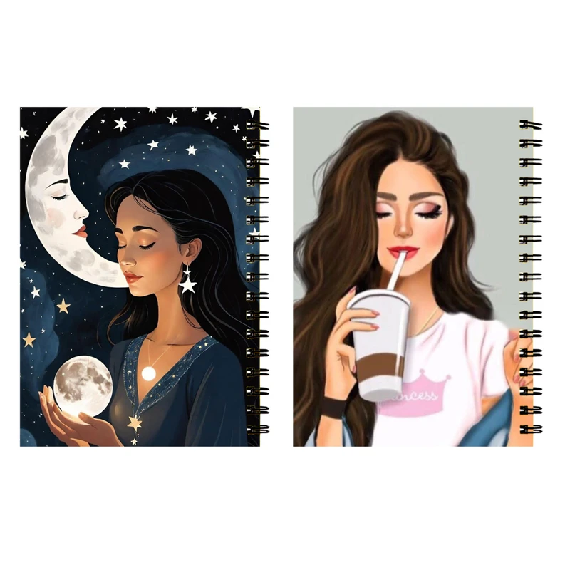 دفتر مشق 60 برگ طرح دختر نقاشی کد 837 بسته 2 عددی