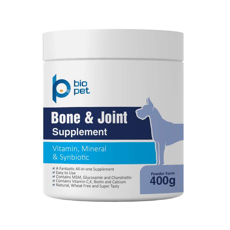 پودر مکمل سگ بایو پت مدل مفاصل و استخوان وزن 400 گرم