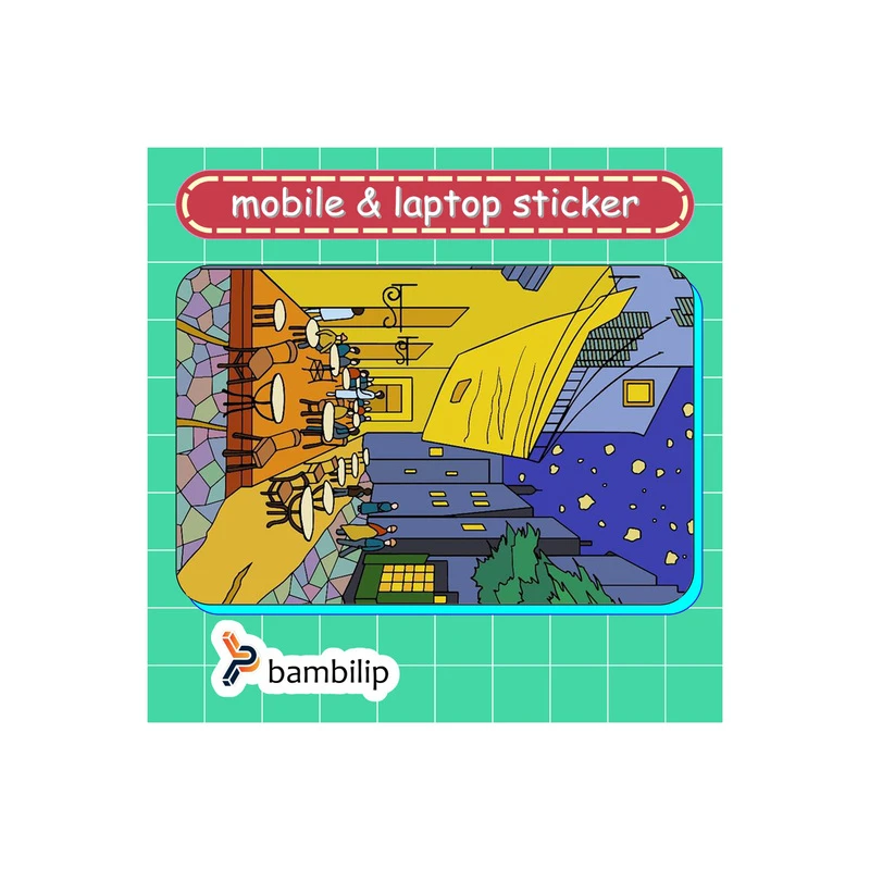 استیکر بامبیلیپ مدل کارت عابر طرح آنالیز کافه در شب ونگوگ کد 0264514