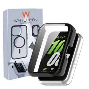 کاور واچ من مدل PC Case مناسب برای ساعت هوشمند سامسونگ Galaxy Watch Fit 3 به همراه محافظ صفحه نمایش