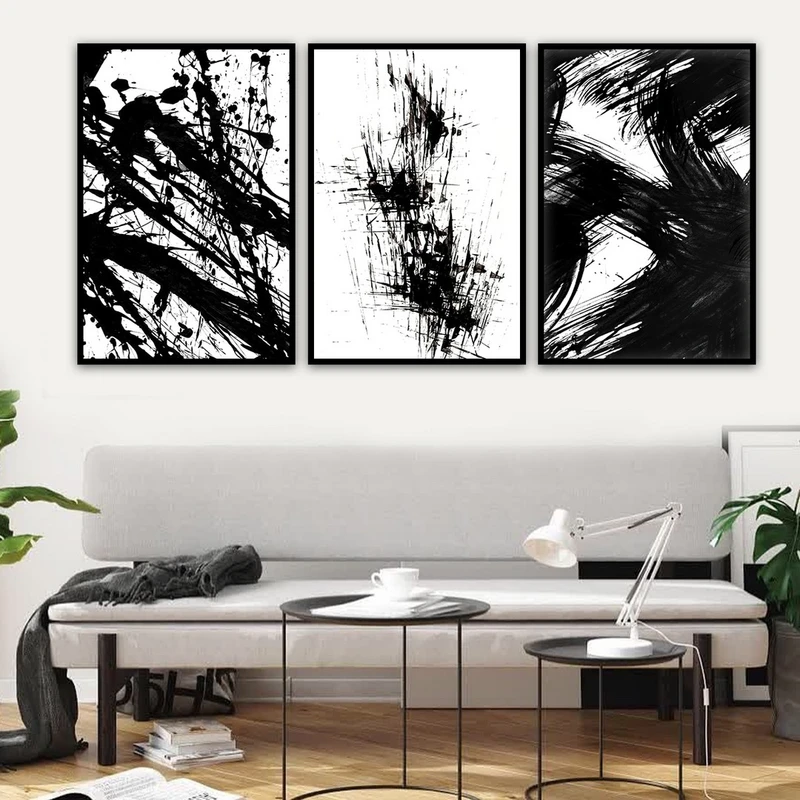 تابلو بکلیت طرح نقاشی خطوط مدل B-743 مجموعه 3 عددی