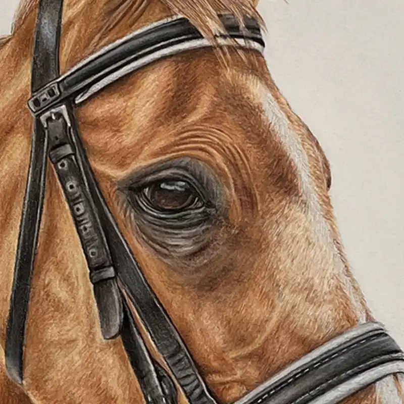 تابلو نقاشی مداد رنگی مدل اسب دلیر