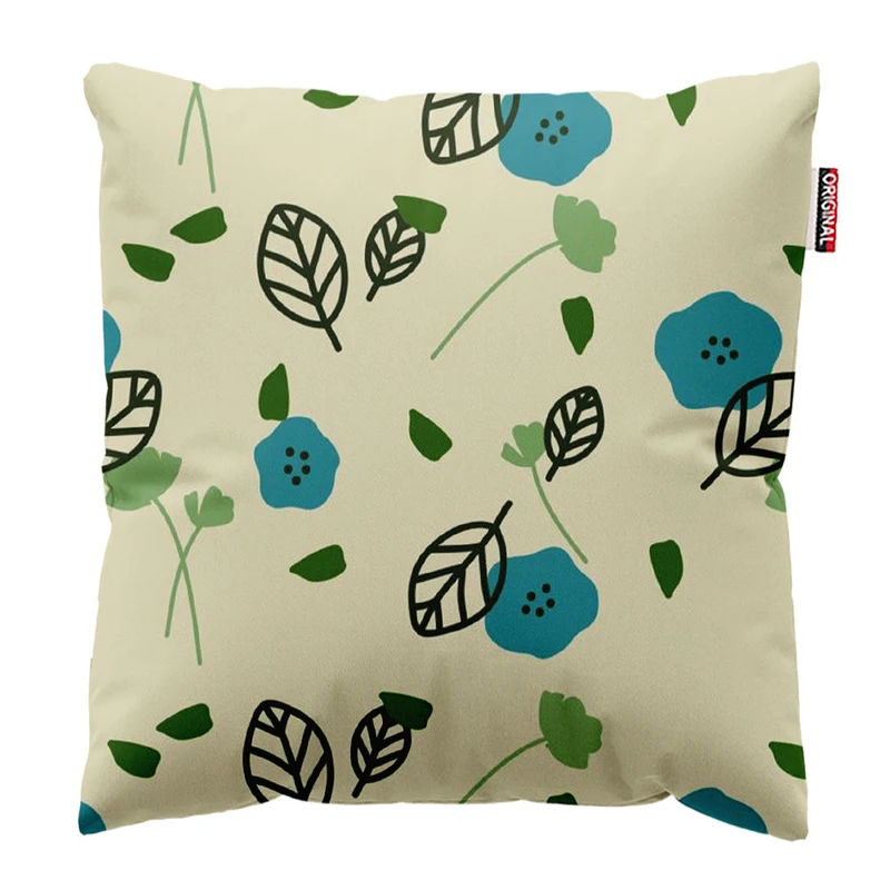  کوسن پاد آفرین طرح برگ و گل کد 3687 سایز 30*30 سانتی متر