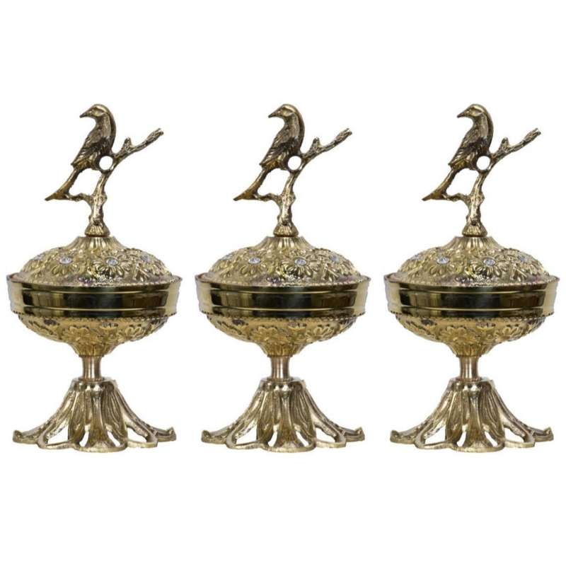 قندان برنزی مدل 129n بسته 3 عددی 