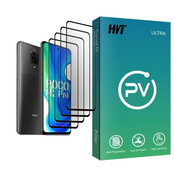 محافظ صفحه نمایش اچ وی تی مدل PV Glass MIX004 مناسب برای گوشی موبایل شیائومی Poco M2 Pro بسته چهار عددی