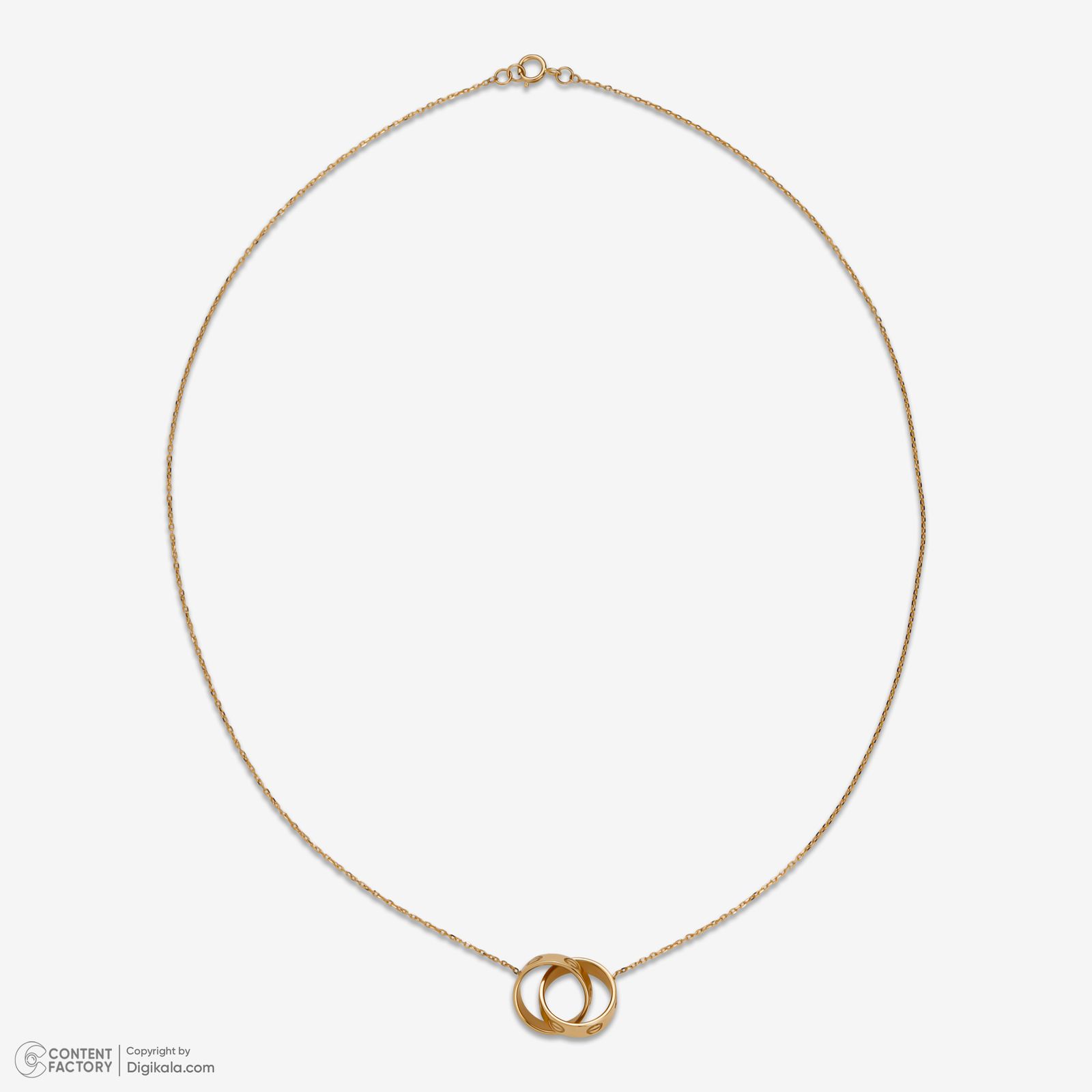 گردنبند طلا 18 عیار زنانه با طرح حلقه‌ای (فلامینگو) گلدم مدل pe144020 -  - 2