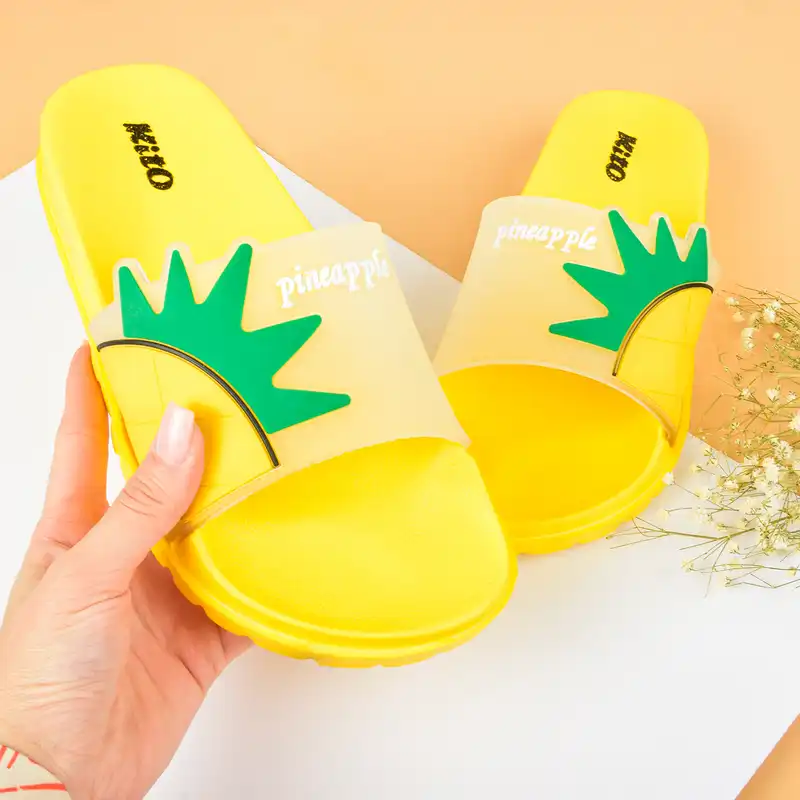 دمپایی زنانه کیتو مدل هلیا آناناسی کد YW.2888