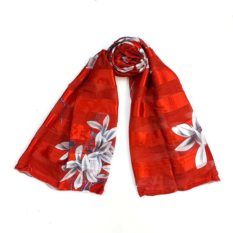 شال زنانه مدل گل دار مجلسی ساتن حریر