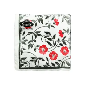 دستمال سفره گلریز مدل table napkin طرح گل سرخ بسته 20 عددی