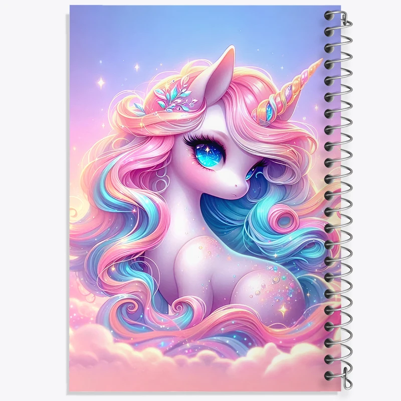 دفتر شطرنجی 50 برگ خندالو طرح اسب تک شاخ کیوت کد F5357