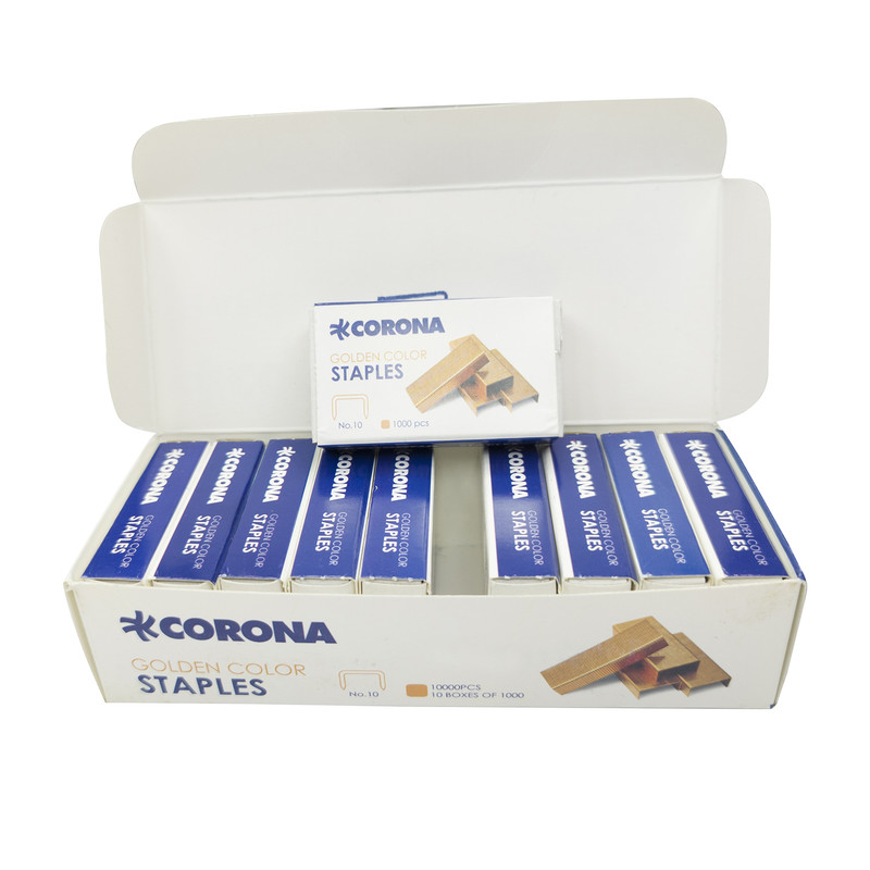 سوزن منگنه کرونا مدل مسی سایز 10 بسته 10000 عددی