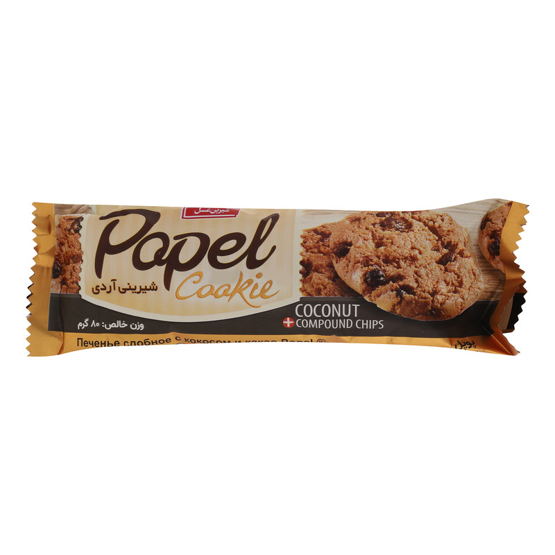 بیسکویت نارگیلی با چیپس شکلاتی پاپل شیرین عسل - 80 گرم