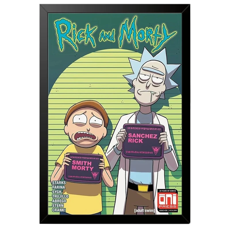 تابلو بکلیت طرح ریک و مورتی Rick and Morty مدل B-po2065 فریم مشکی