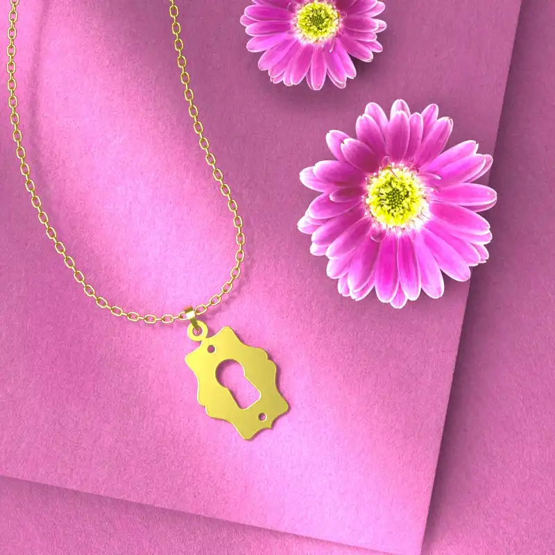 گردنبند طلا 18 عیار زنانه مدوپد مدل قفل کد F3-1-1168