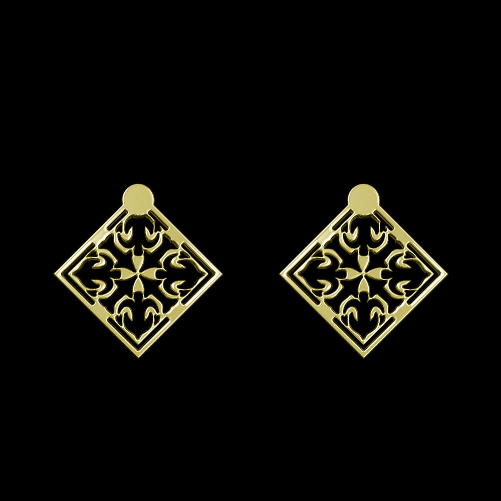 گوشواره طلا 18 عیار زنانه مدوپد مدل اسلیمی کد GA1-10388