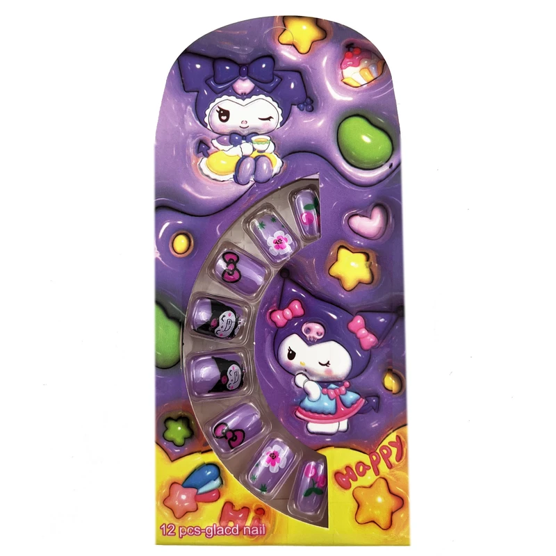 ناخن مصنوعی دست کودک مدل کرومی کد 06 بسته 12 عددی