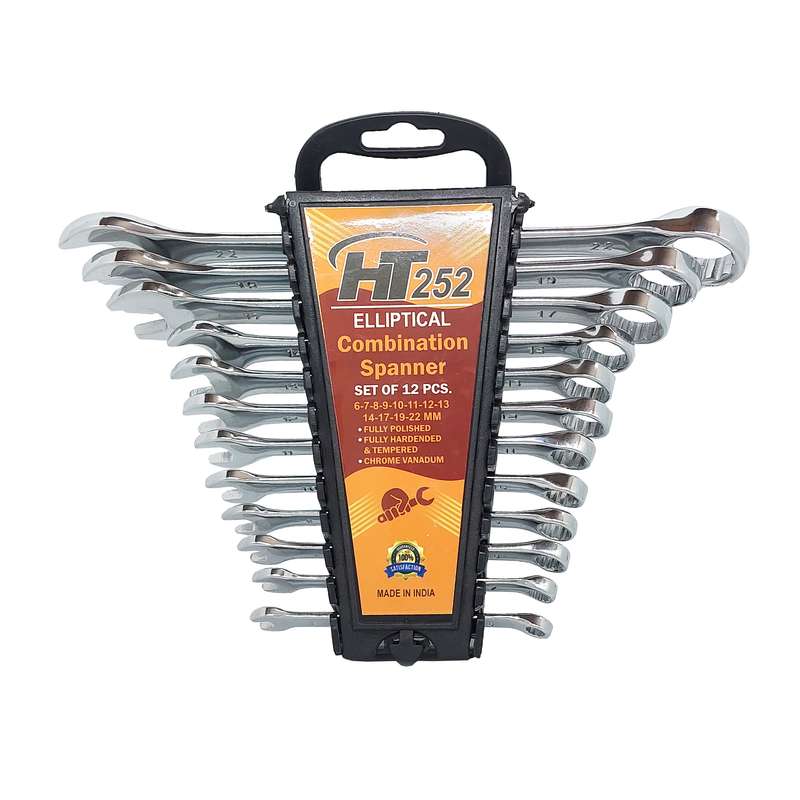 آچار یکسر تخت و یکسر رینگی اچ تی 252 مدل ATR 12  N بسته 12 عددی