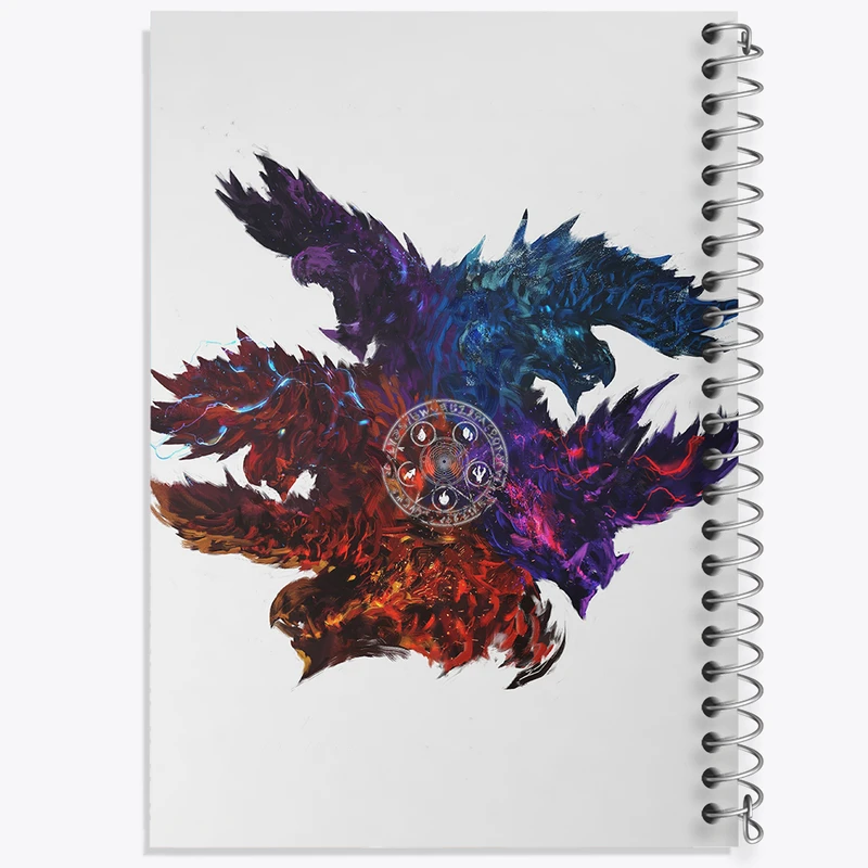 دفتر ژورنال نویسی 50 برگ خندالو مدل نقطه ای طرح بازی شکارچی هیولا (Monster Hunter) کد 33237