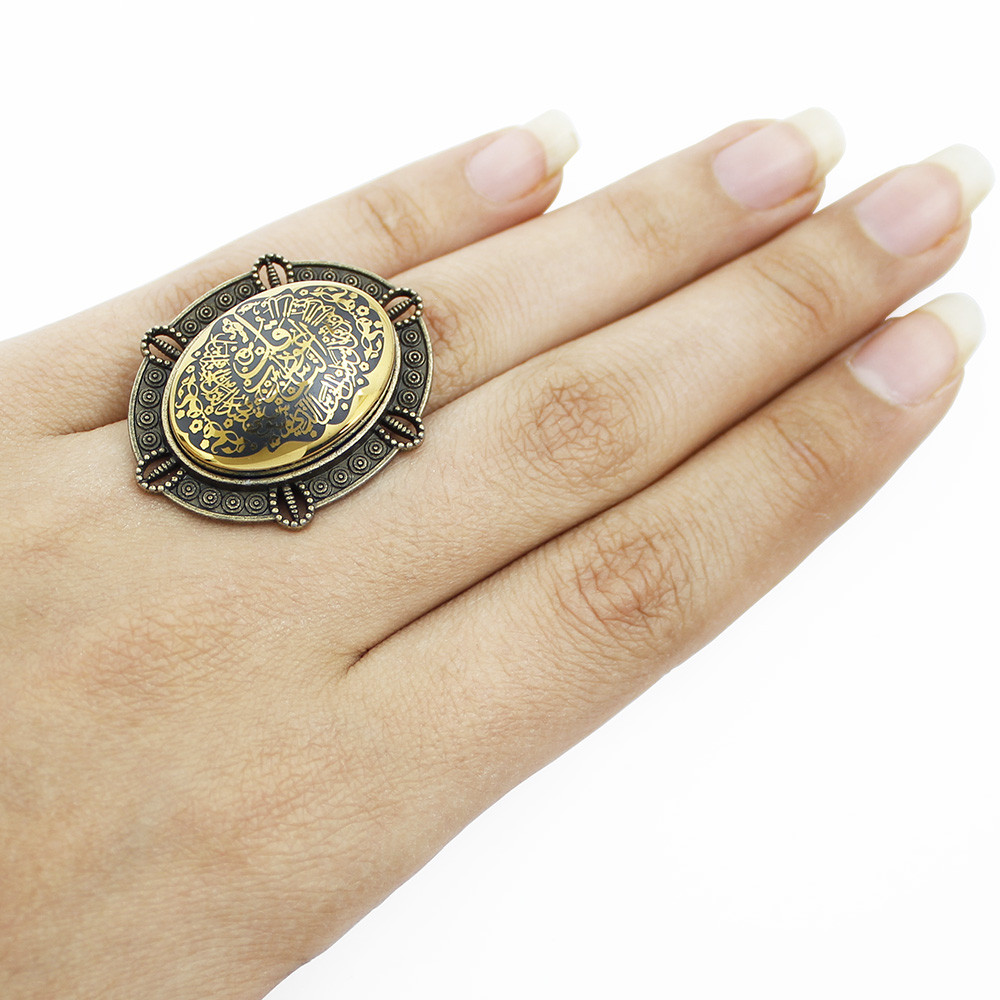 انگشتر زنانه مدل حدید سوره ناس کد 1017 انگشتر زنانه مدل حدید سوره ناس کد 1017