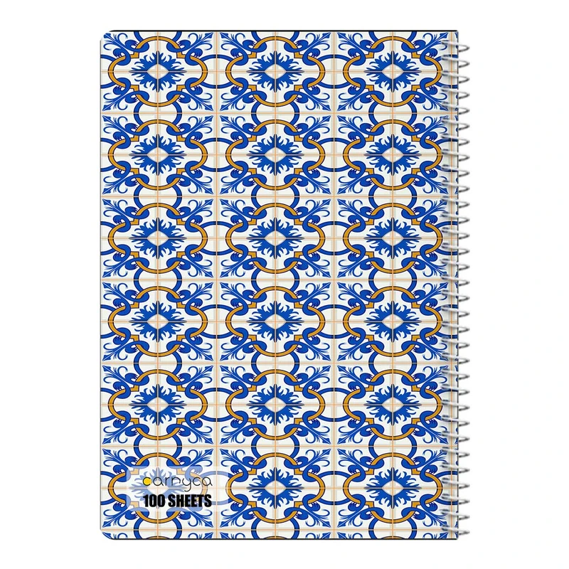 دفتر شطرنجی 100 برگ سیمی کارنیکا طرح پترن ایرانی Persian Pattern کد 96762