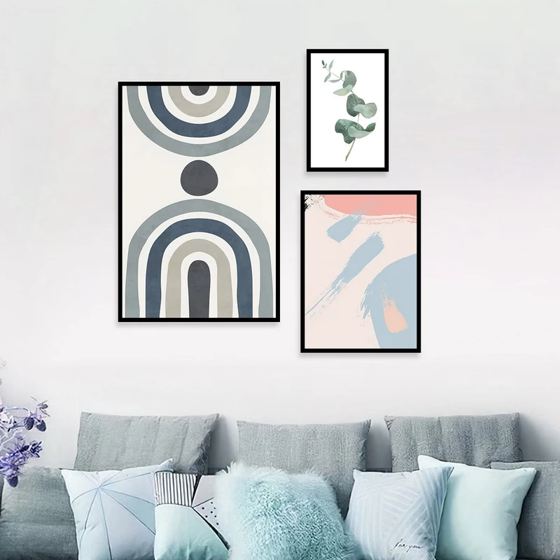 تابلو بکلیت طرح نقاشی مدرن مدل شاین اکلیلی B-1099 مجموعه 3 عددی