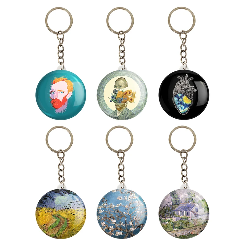 جاکلیدی خندالو مدل ونسان ونگوگ Vincent vanGogh کد 1622B مجموعه 6 عددی