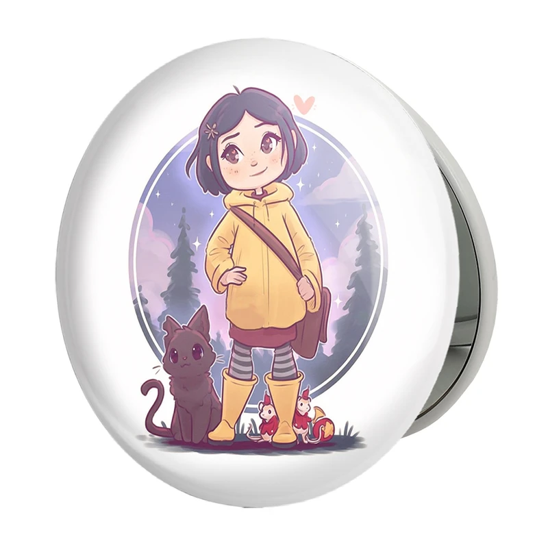 آینه جیبی خندالو طرح کورالاین Coraline مدل تاشو کد 20791 
