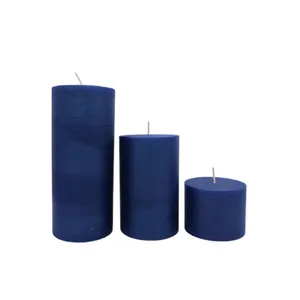شمع دست ساز مدل استوانه ای بسته 3 عددی