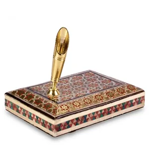 جاقلمی رومیزی خاتم‌کاری چوبی مدل تک قیف