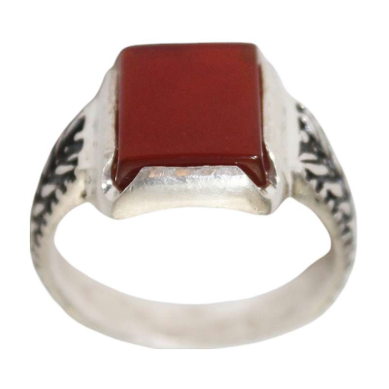 انگشتر نقره مردانه مدل عقیق کد KAM-016