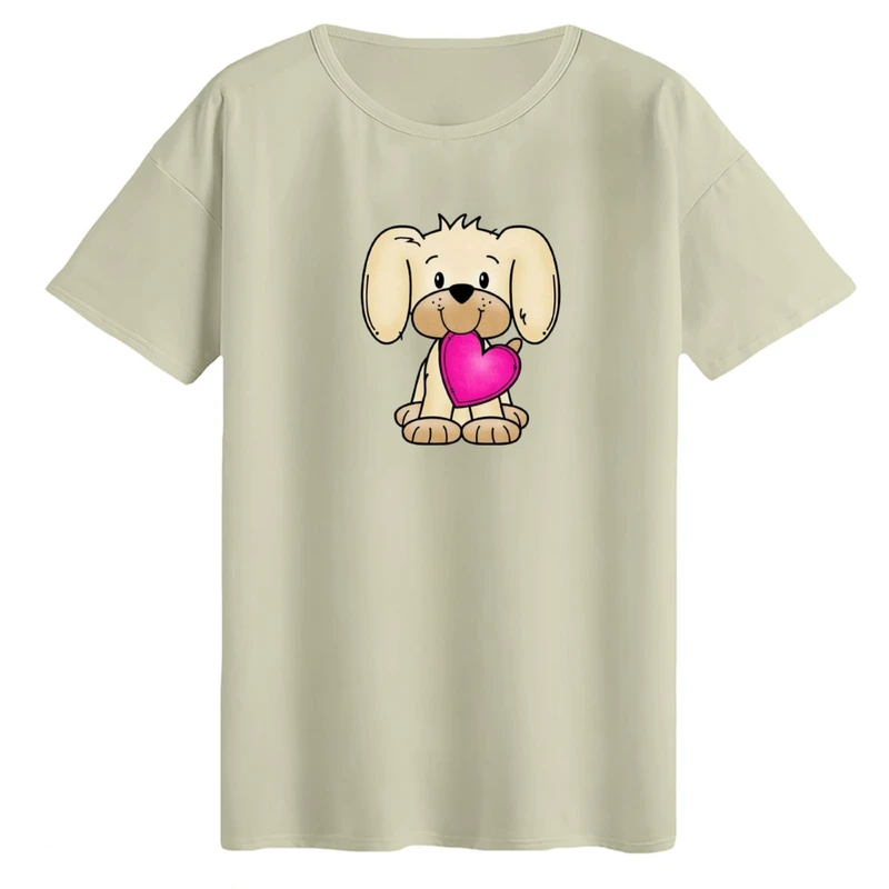 تی‌شرت لانگ آستین کوتاه زنانه مدل هاپو مهربون کد01