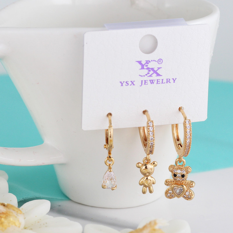 گوشواره زنانه وای اس ایکس مدل تدی کد J669 بسته سه عددی گوشواره زنانه وای اس ایکس مدل تدی کد J669 بسته سه عددی