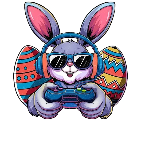 استیکر پارچه و لباس پاد آفرین طرح خرگوشی بامزه کد 1017