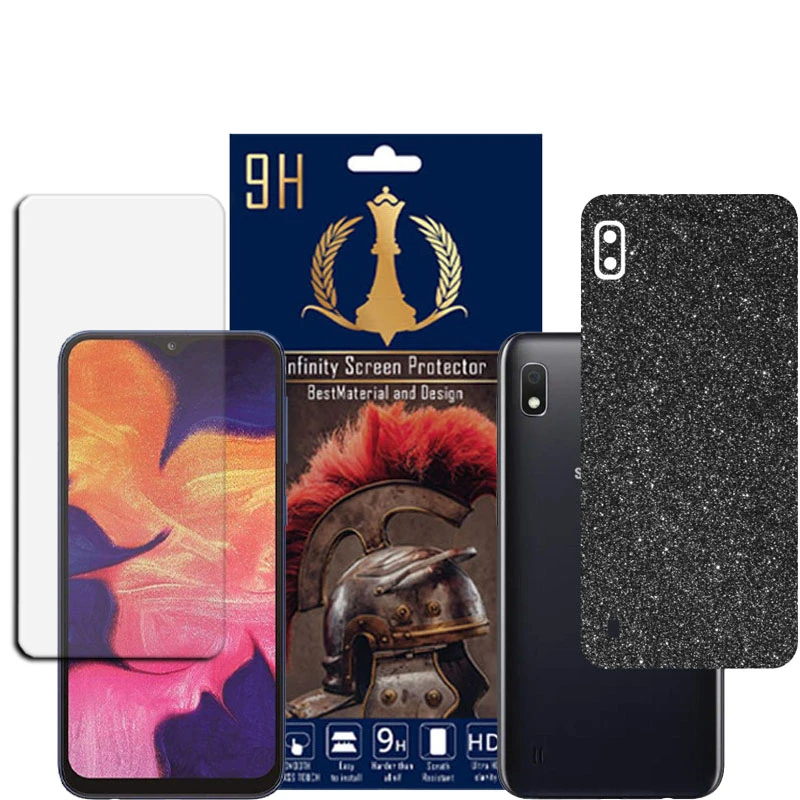 برچسب پوششی اینفینیتی مدل PRO MAX مناسب برای گوشی موبایل سامسونگ GALAXY A10 به همراه محافظ صفحه نمایش