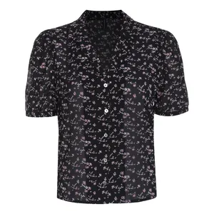 شومیز آستین کوتاه یقه برگردان زنانه هومنیتی مدل WYWSH3726