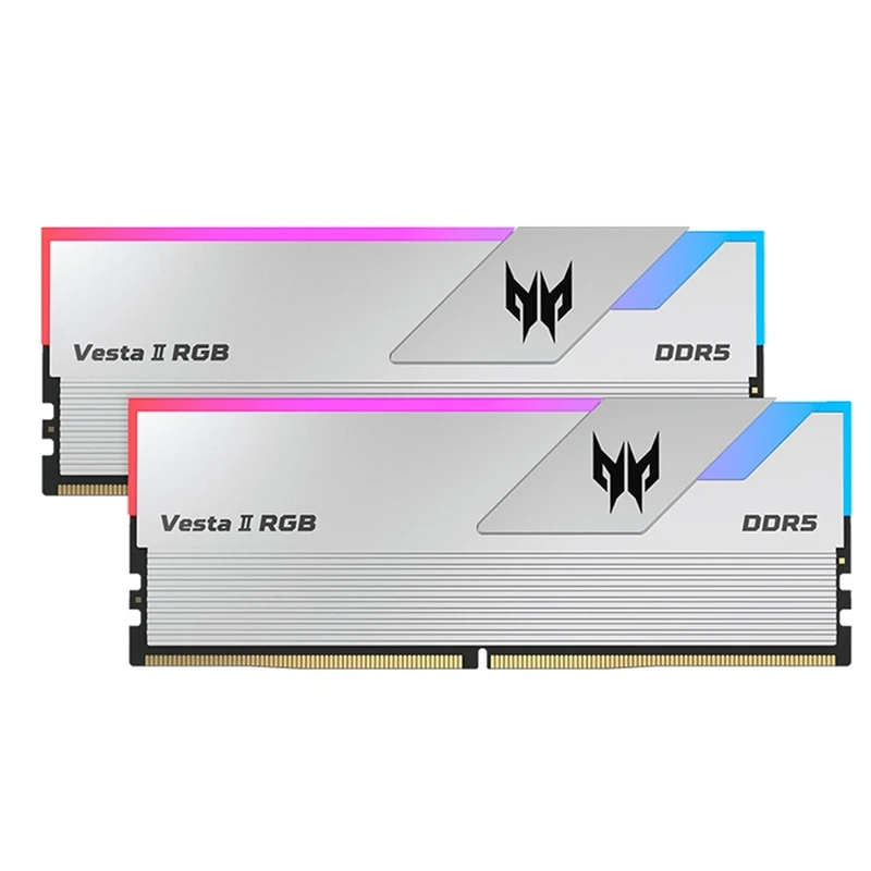 رم دسکتاپ DDR5 دو کاناله 7200 مگاهرتز CL34 ایسر مدل Predator Vesta II RGB ظرفیت 32 گیگابایت