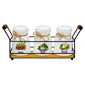 ست جای ادویه 3 پارچه مدل ووکا به همراه استند