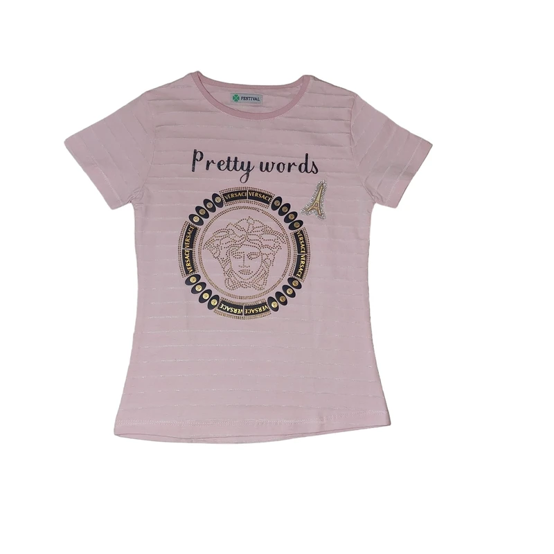 تی شرت آستین کوتاه دخترانه مدل ASH709