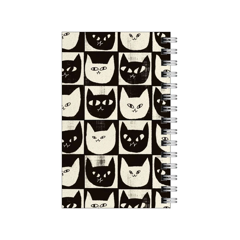 دفترچه یادداشت مدل to do list طرح پترن گربه سیاه سفید کد 1155677